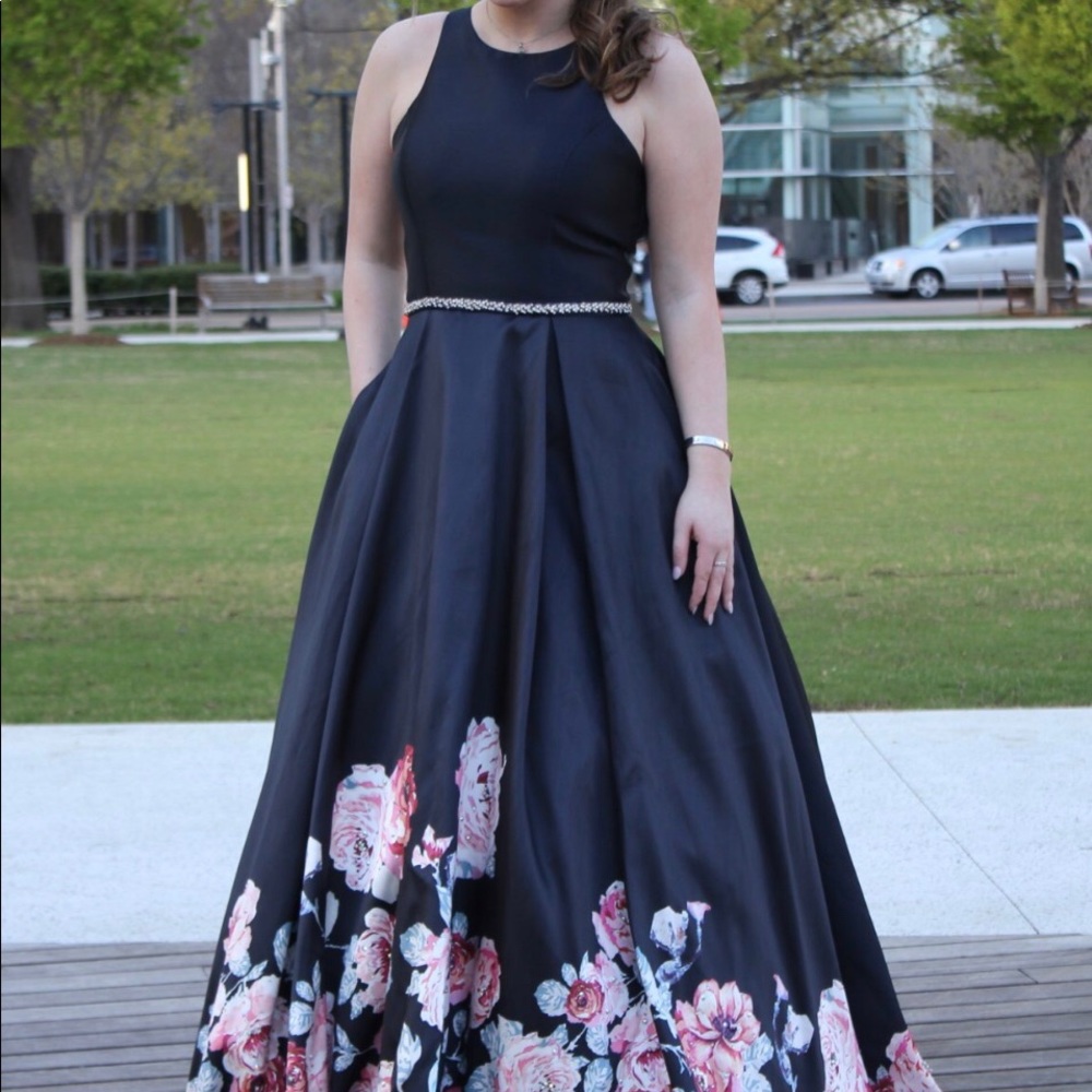 Beautiful Navy gown with floral design